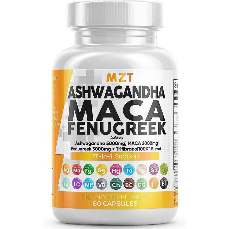 Ashwagandha Maca fenugreek capsule front label