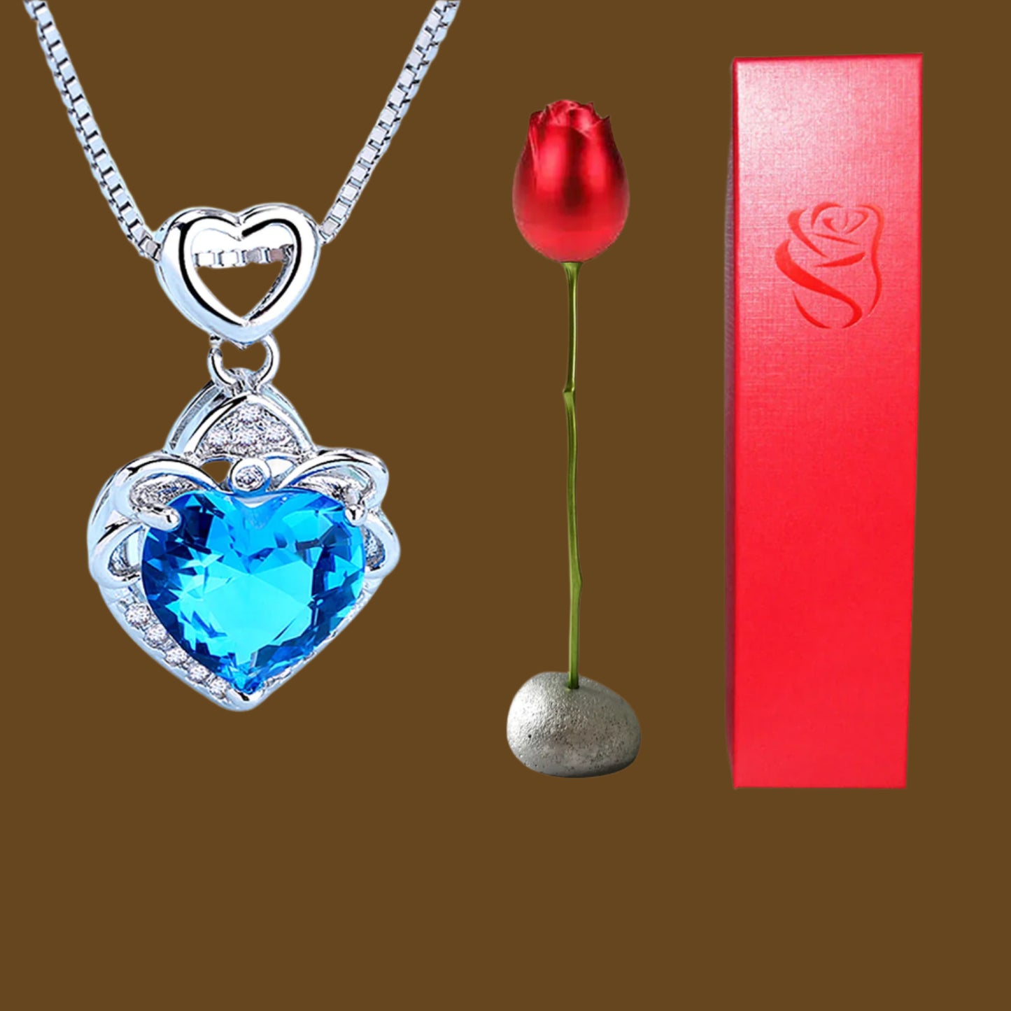 Day Heart-Shaped Crystal Pendant