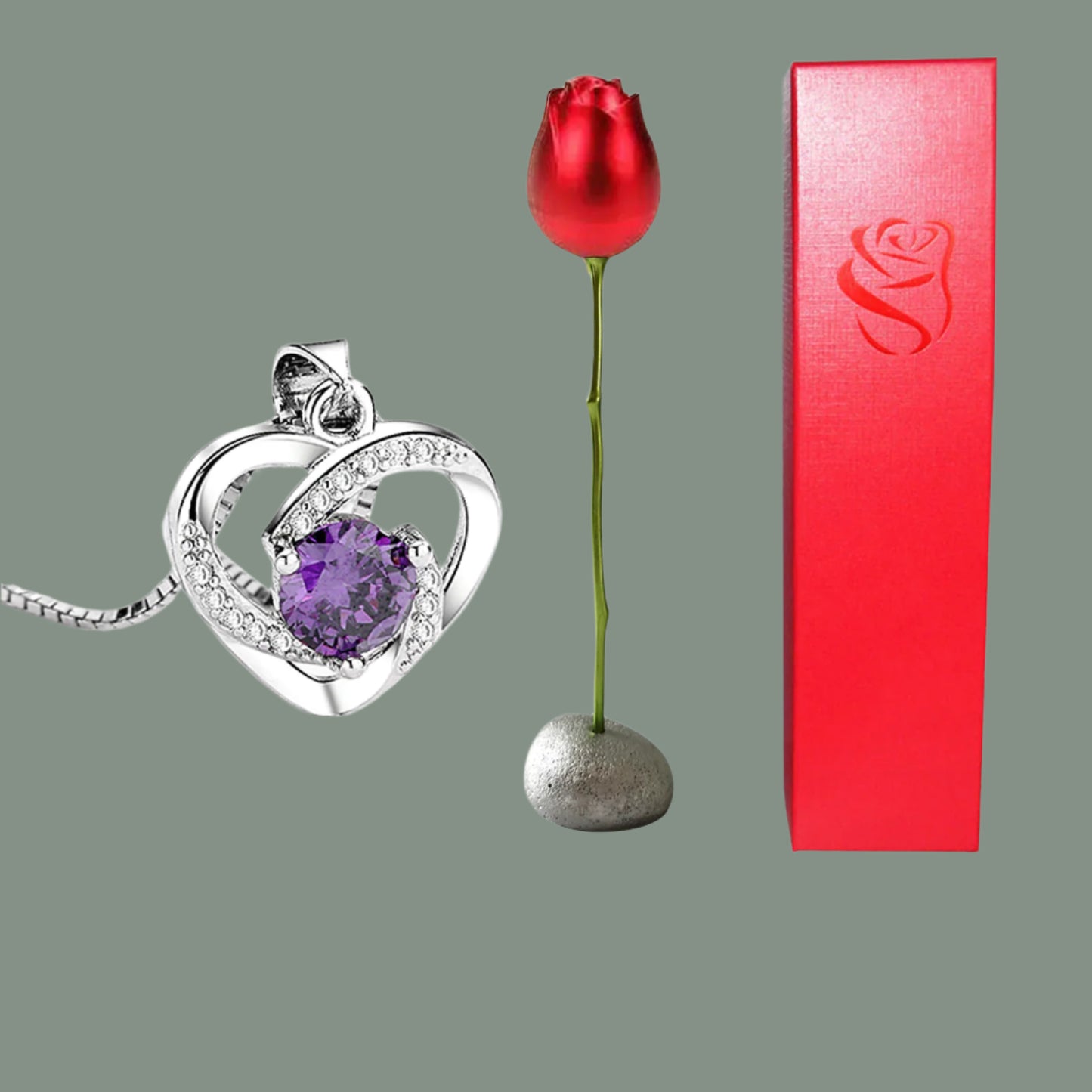 Day Heart-Shaped Crystal Pendant