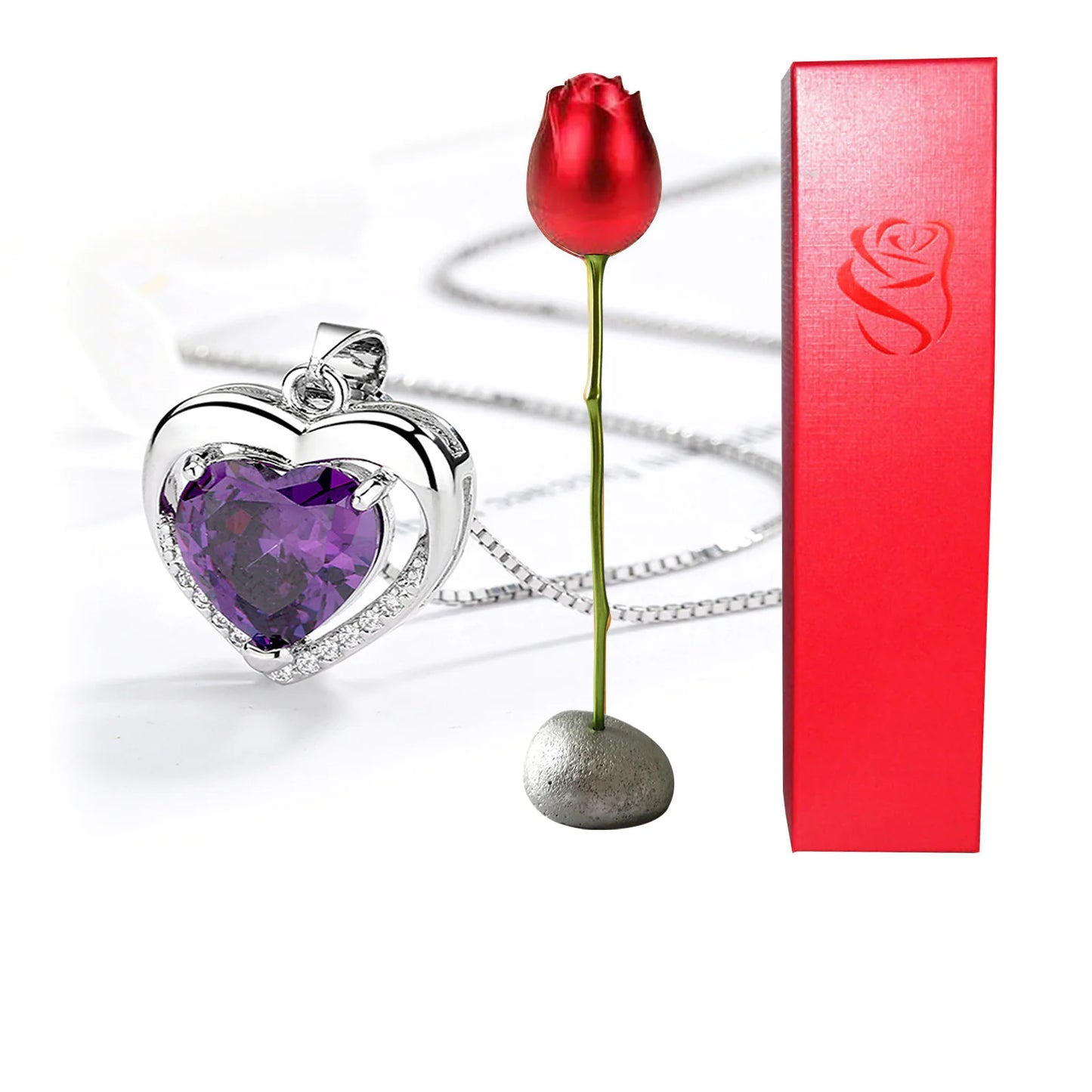 Day Heart-Shaped Crystal Pendant