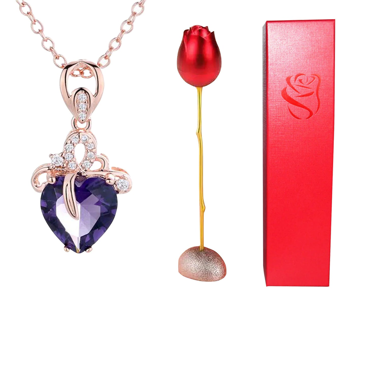 Day Heart-Shaped Crystal Pendant